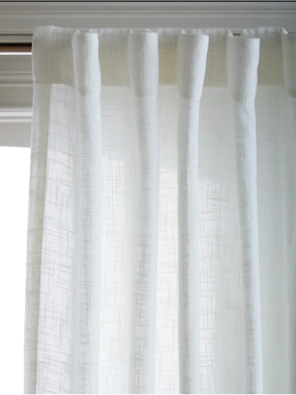 Quince Cotton Sheer Curtain Set White 48x108 Set of 2 Panels